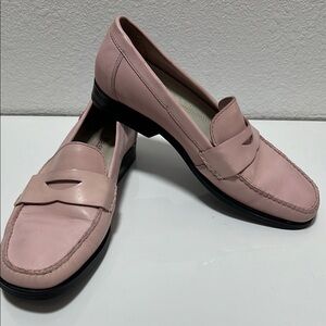 Bass Pink Leather Penny Loafers